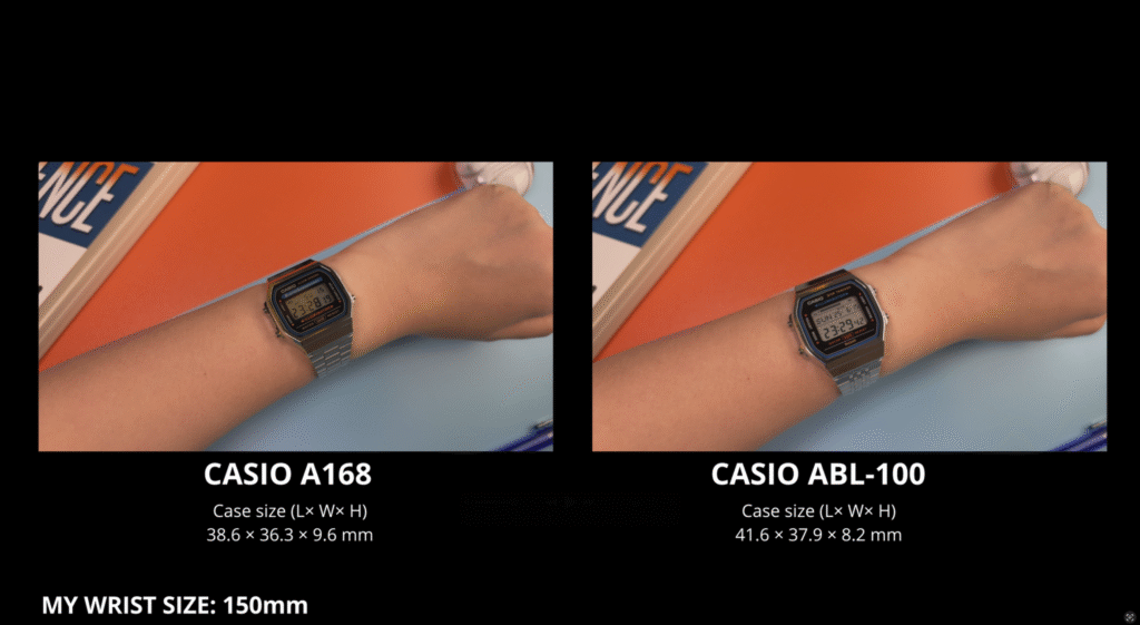 Casio A168 vs Casio ABL 100 Wristshot